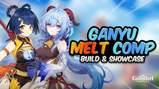 MOST POWERFUL MELT COMP Ganyu Melt DPS Showcase amp Guide  Genshin Impact [upl. by Ellon]