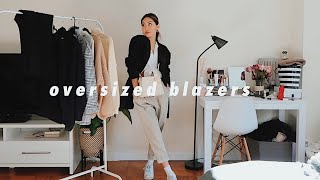 STYLING OVERSIZED BLAZERS  6 outfit ideas [upl. by Dustie]