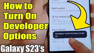 Galaxy S23s How to EnableDisable Developer Options [upl. by Drooff]