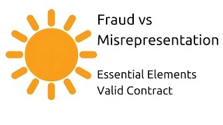 Fraud vs Misrepresentation  Other Essential Elements of a Valid Contract  CA CPT  CS amp CMA [upl. by Ydnim610]