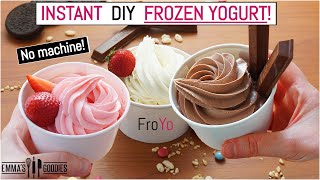 1 Minute 3 Ingredient FROZEN YOGURT Instant FroYo ICE CREAM RECIPE [upl. by Aihtibat159]