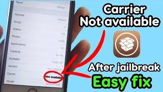 Carrier Not Available fix after jailbreak [upl. by Yboc763]