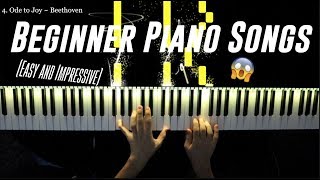 Top 5 BEAUTIFUL Beginner Piano Songs Easy [upl. by Ruben]