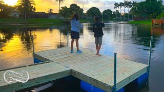 DIY HOW TO BUILD A FLOATING DOCK BOAT IN 2 HOURS [upl. by Newnorb]