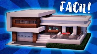 ✅Cómo hacer una casa MODERNA en Minecraft🏡 FÁCIL Y RÁPIDO 1 [upl. by Nnyw]