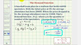 Ex Determine a Linear Demand Function [upl. by Luas802]