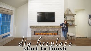 DIY Shiplap Electric Fireplace Build with Mantel [upl. by Dagley335]