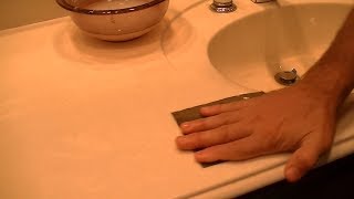 Restoring Cultured Marble Countertops  Polish Out Scratches Yourself [upl. by Boni479]