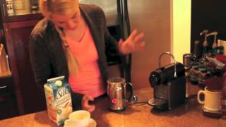 Nespresso Aeroccino Plus Frother Review Frothing Almond Milk [upl. by Melonie]