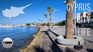 Paphos Seafront And Harbour  Walking Tour [upl. by Ymmij]