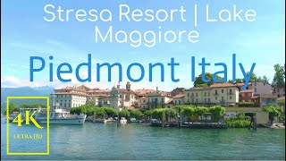 Stresa Resort Town in 4K Ultra HD Piedmont Italy  Travel Around Lake Maggiore [upl. by Alliehs]