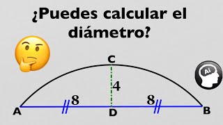 🤔 Calcular el diámetro en un segmento circular 🤯 [upl. by Poppas]